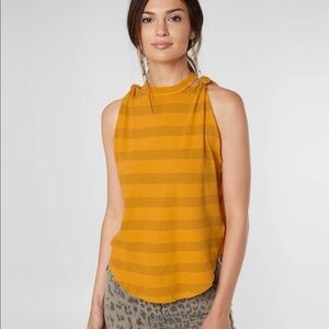 We The Free Mustard Striped Tank Top